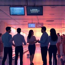 People networking at a corporate event